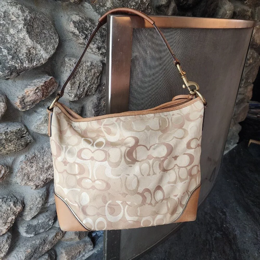 COACH Vintage D1093-F15667 Chelsea Optic C Tan/Brown Hobo Bag